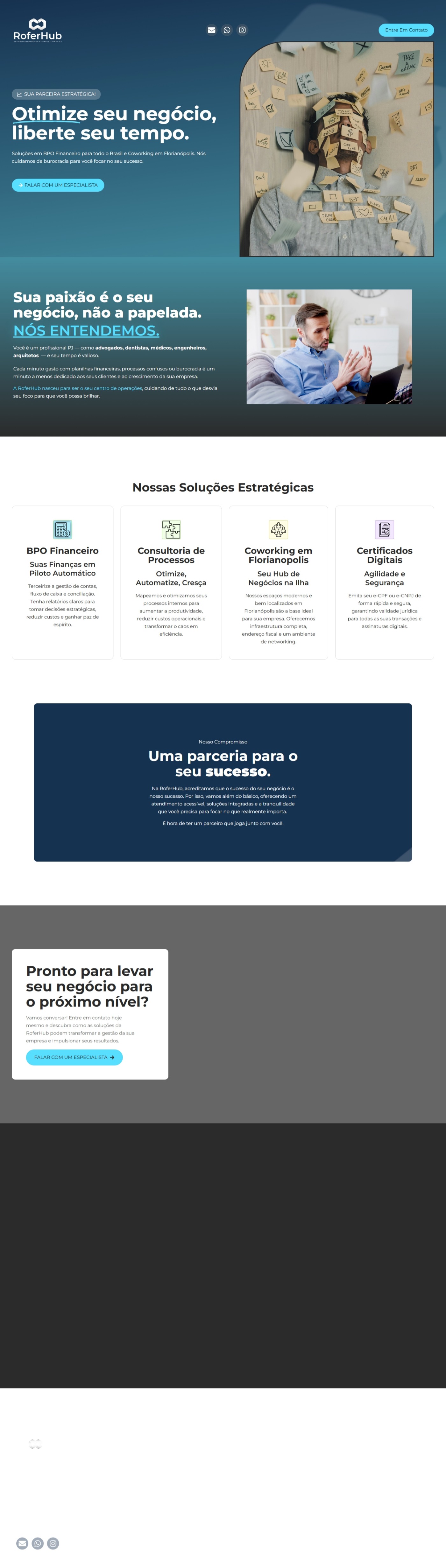 Um site personalidade que representa a desordem dos empresários na contabilidade